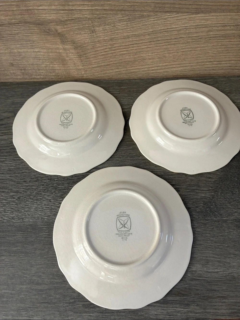 Sears Judy Ironstone 4004 Yellow Check Saucers ONLY Set of 6